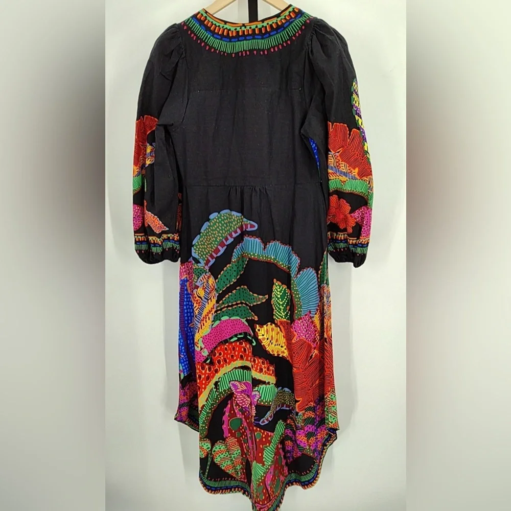 Farm Rio Black Cool Leopards Maxi Dress - Picture 5 of 6